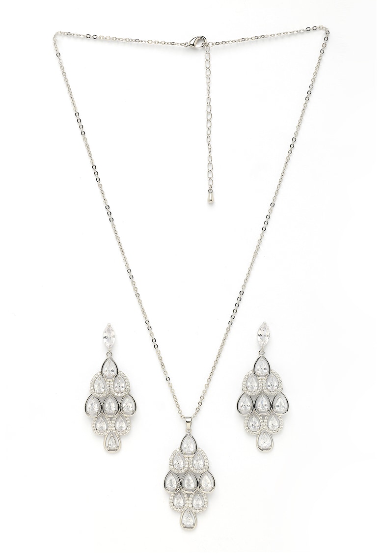 Set de cercei si colier Pearlescent Waterfall