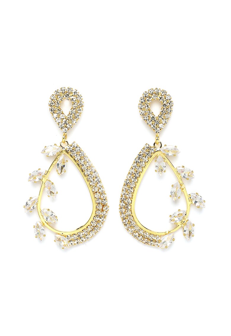 Cercei cu zirconia - Auriu/Transparent