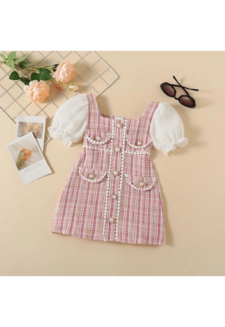 Rochita Rosa - pentru fetite - tricotata -