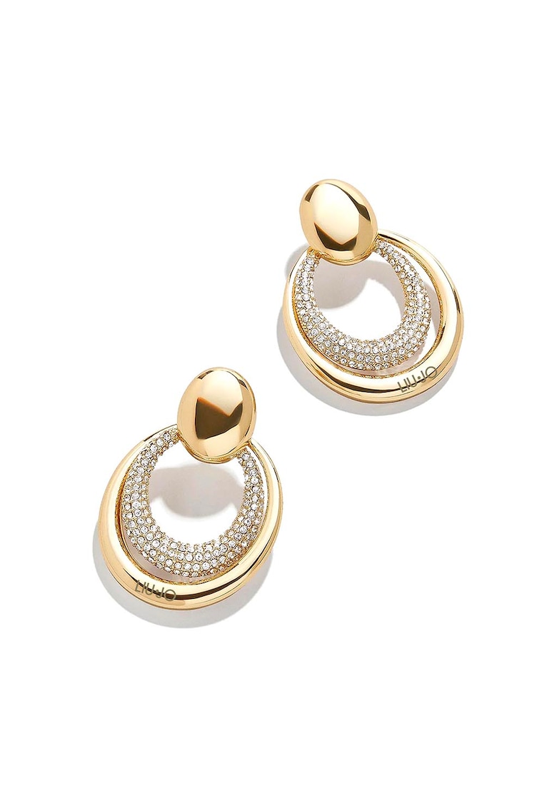 Cercei din otel inoxidabil decorati cu cristale