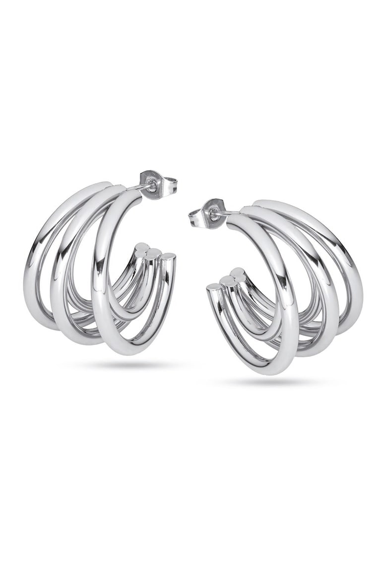 Cercei rotunzi din otel inoxidabil - Argintiu