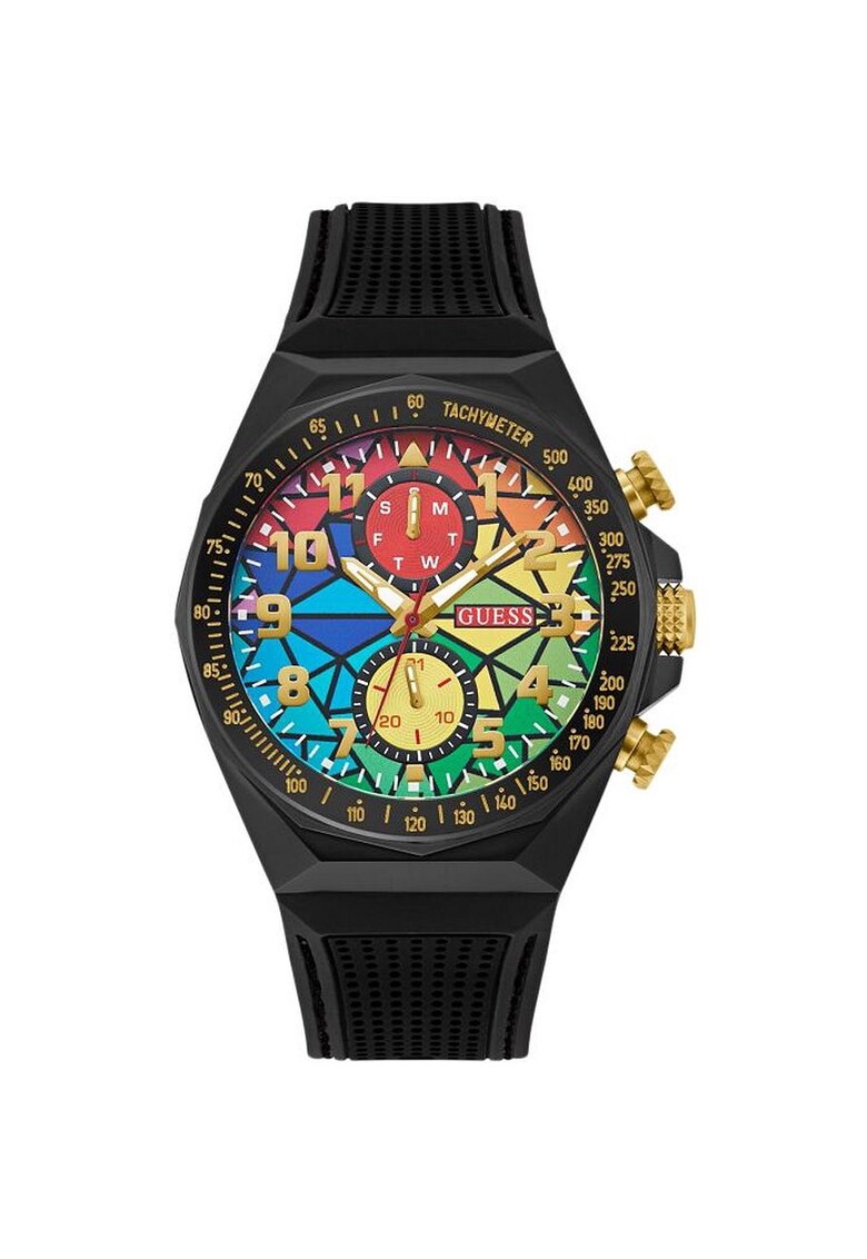 Ceas barbati model GW0902G3 - mecanism quartz - carcasa inox neagra - curea cauciuc neagra - cadran multicolor - 46mm