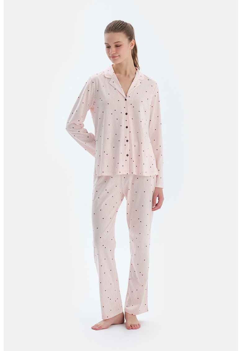 Pijama din amestec de modal cu model