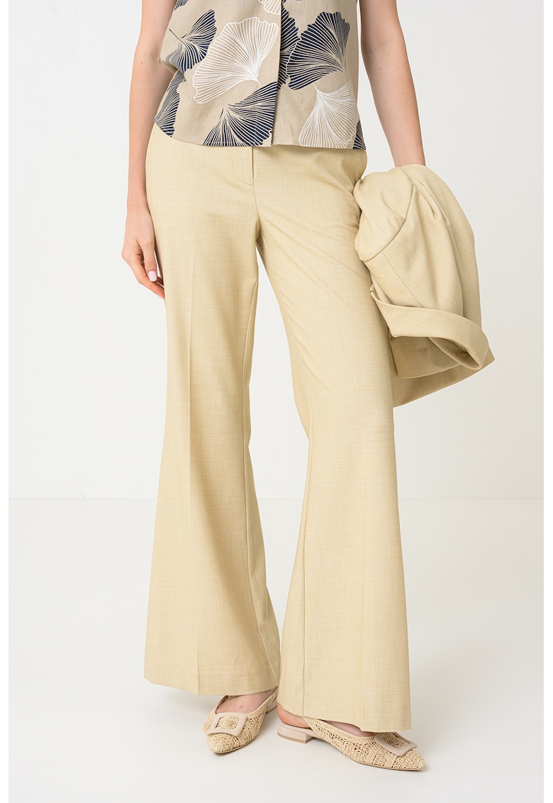 Pantaloni ampli cu talie inalta - Maro camel