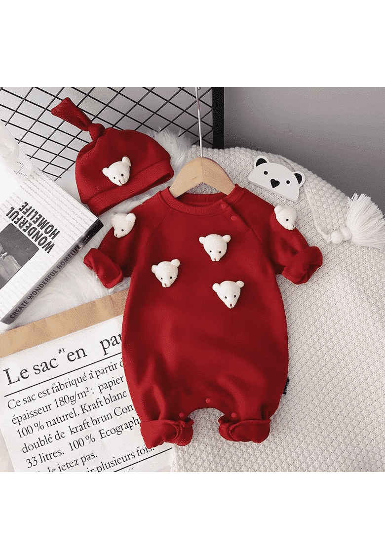 Salopeta rosie - Cute Bear - 6-9 luni -