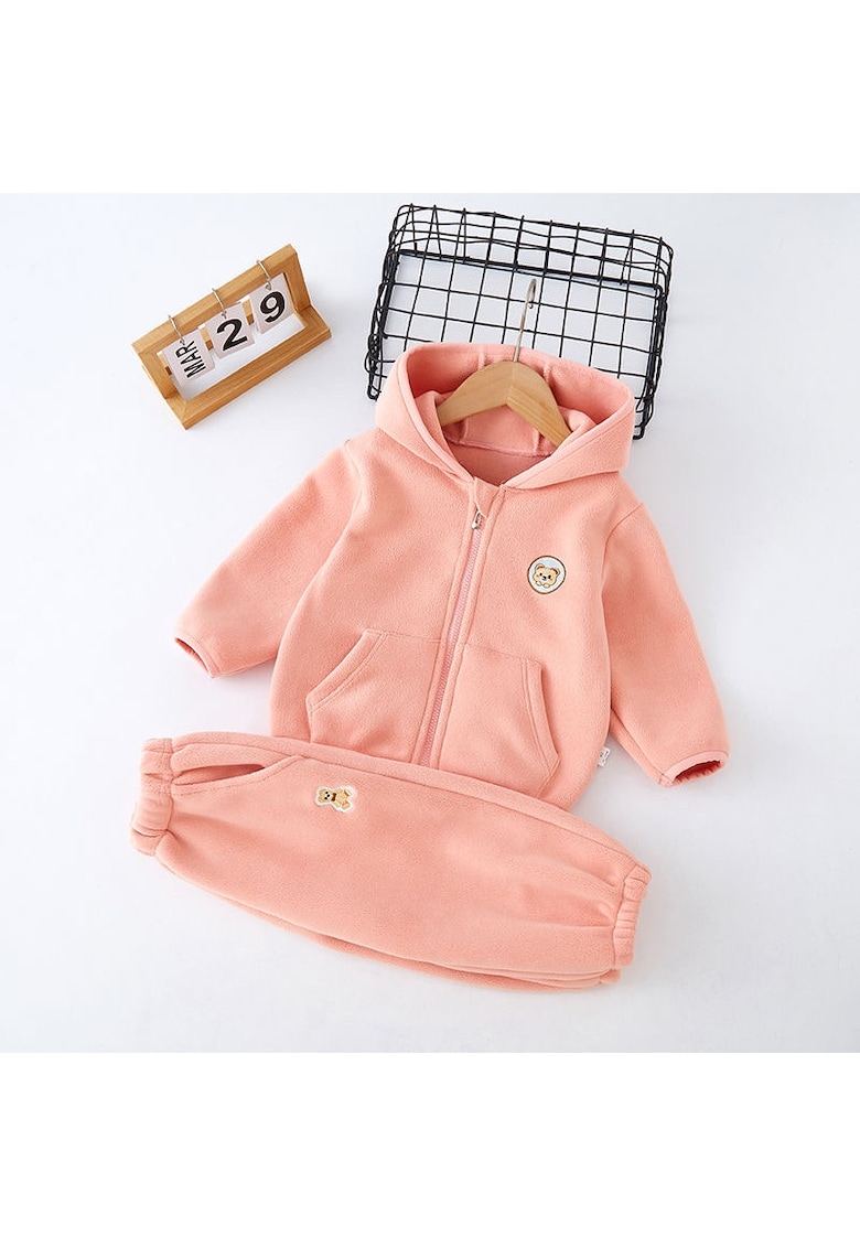 Compleu roz 2 piese - fleece - pentru fete