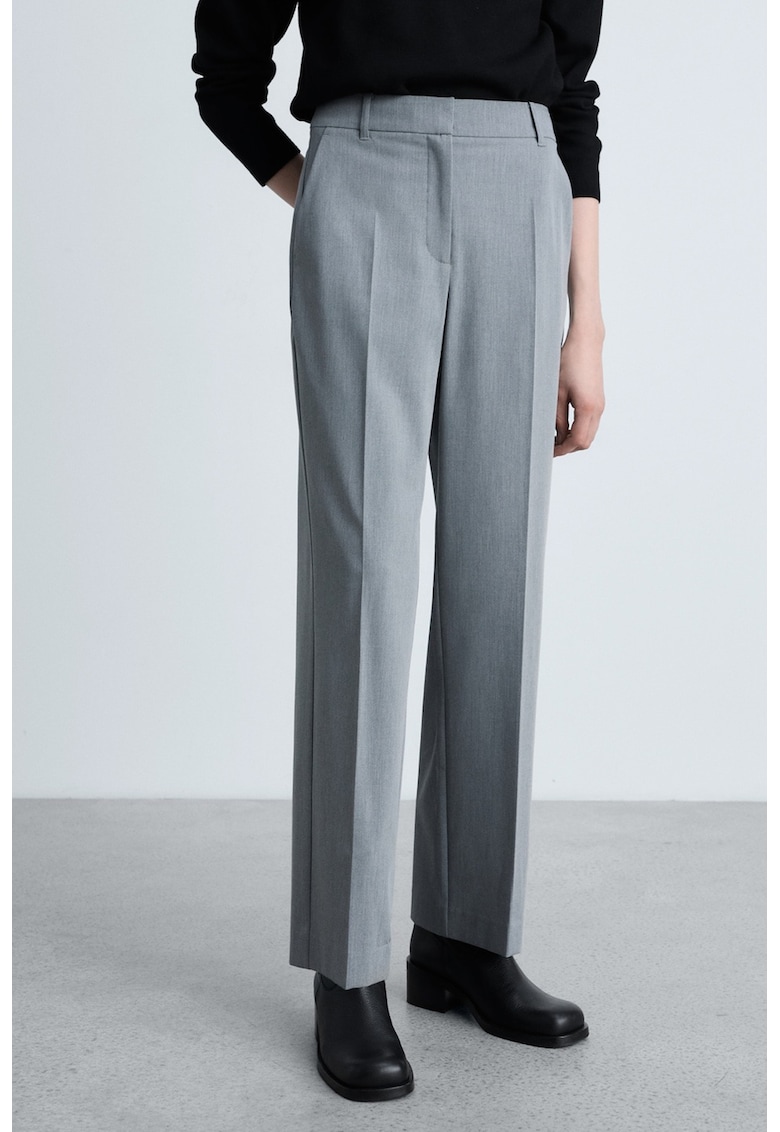 Pantaloni drepti cu pliuri