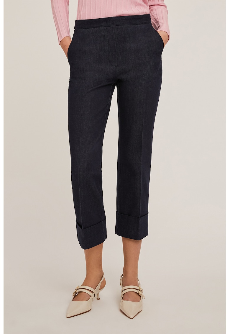 Pantaloni crop cu buzunare oblice