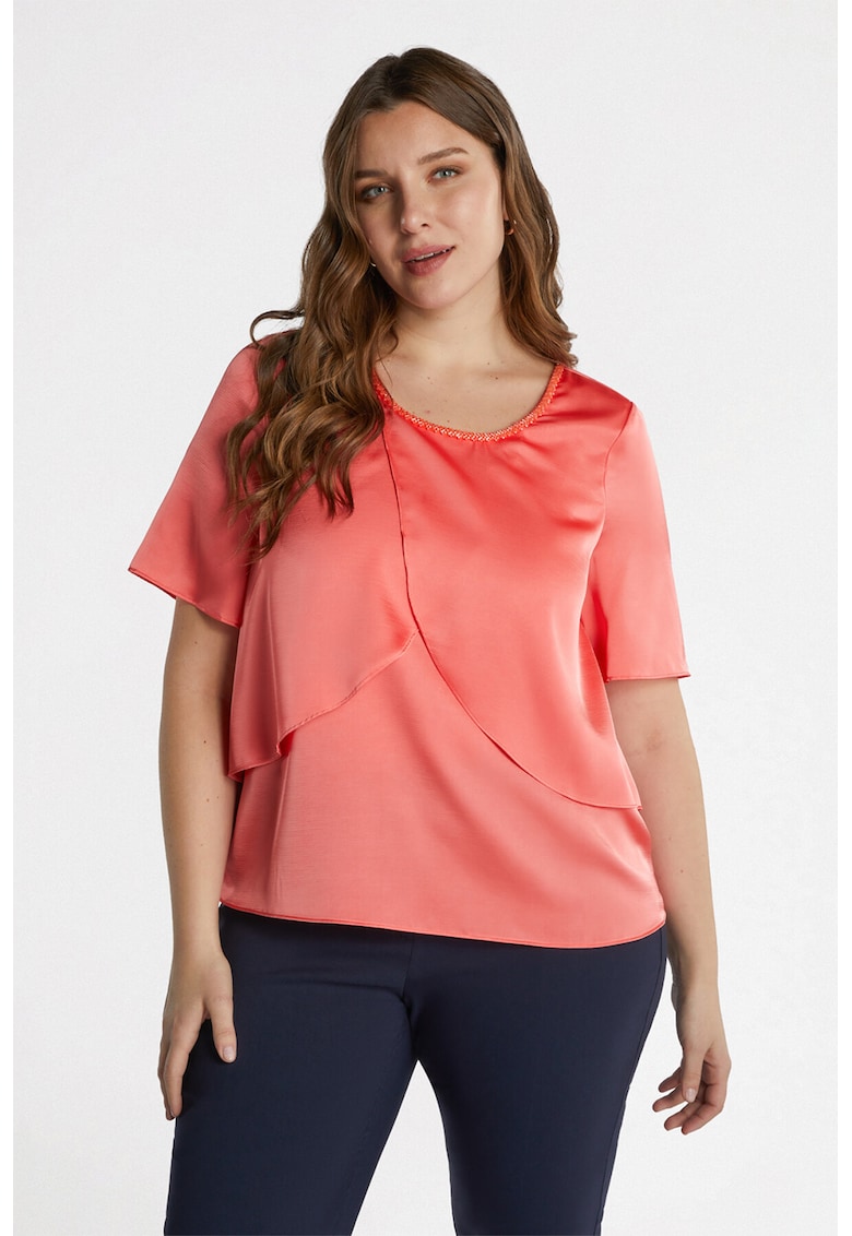 Bluza stratificata cu maneci scurte Bluza stratificata cu maneci scurte