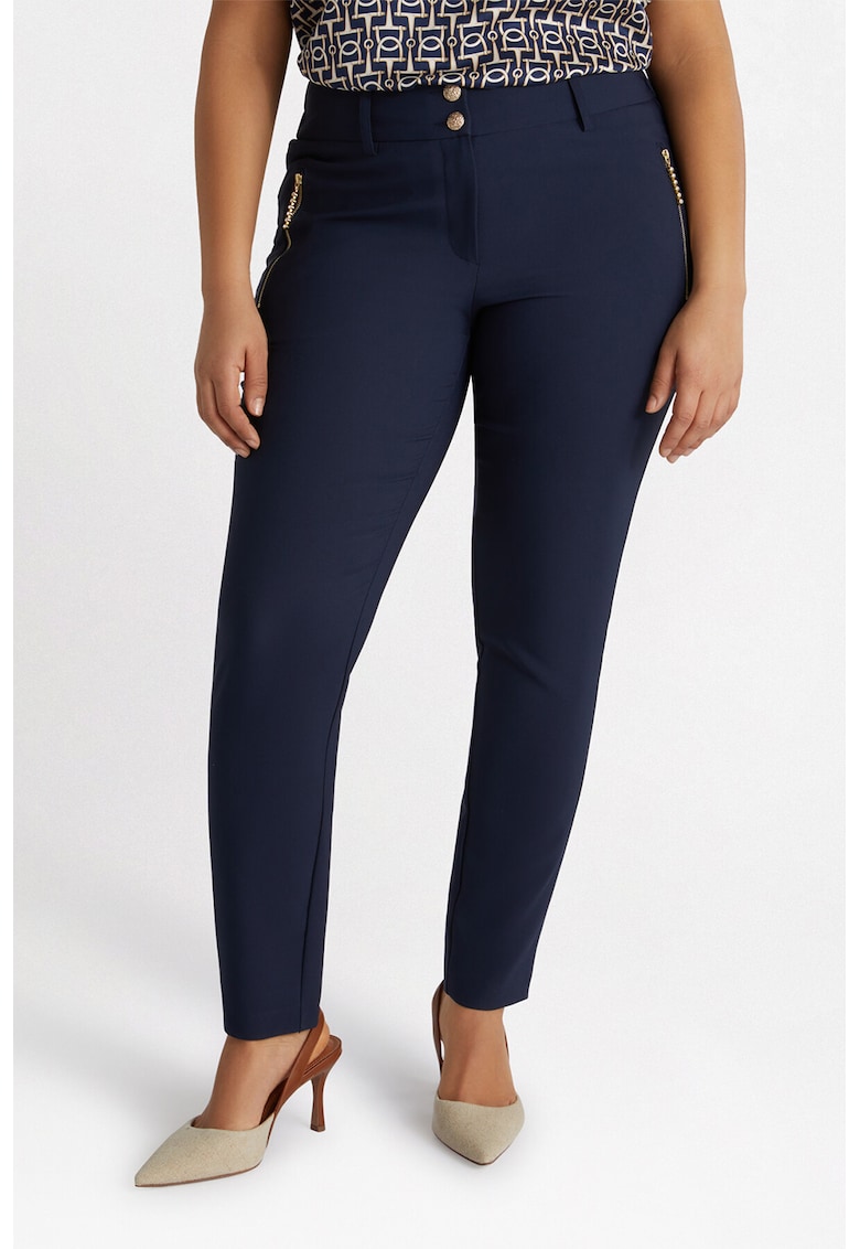 Pantaloni uni cu talie medie Pantaloni uni cu talie medie