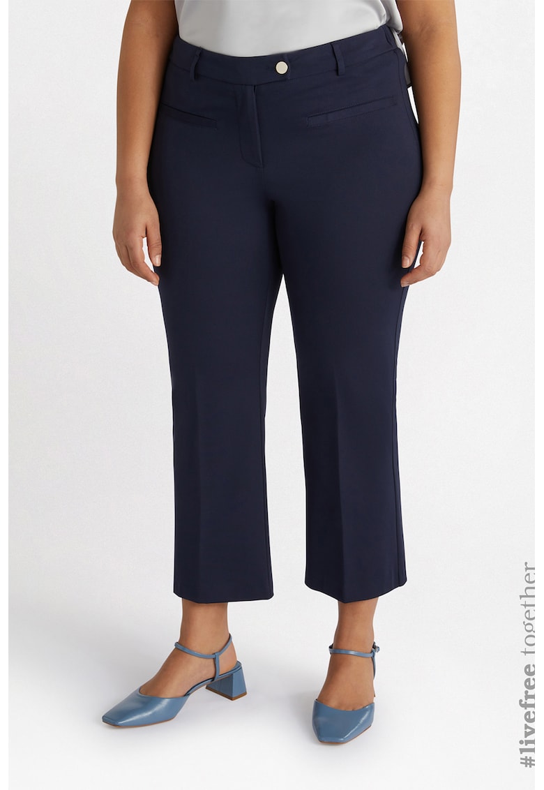 Pantaloni crop cu talie medie Pantaloni crop cu talie medie