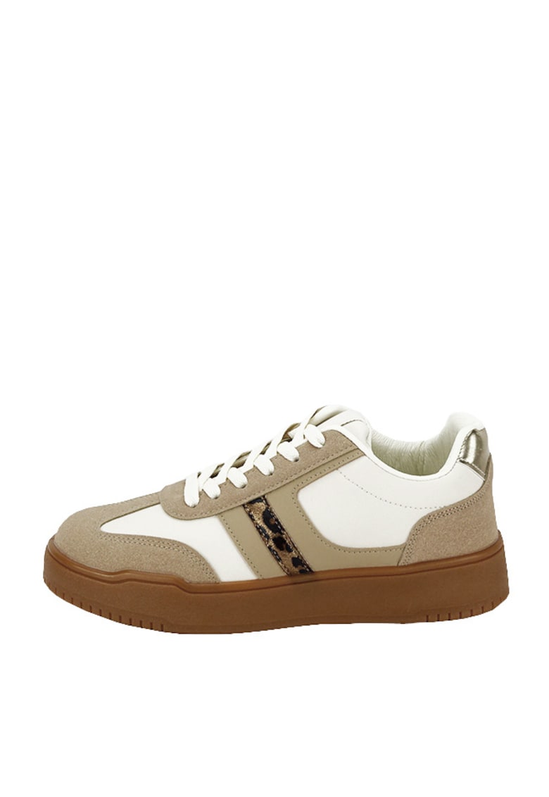 Sneakers bej/alb cu talpa groasa 8921 M2 Bej