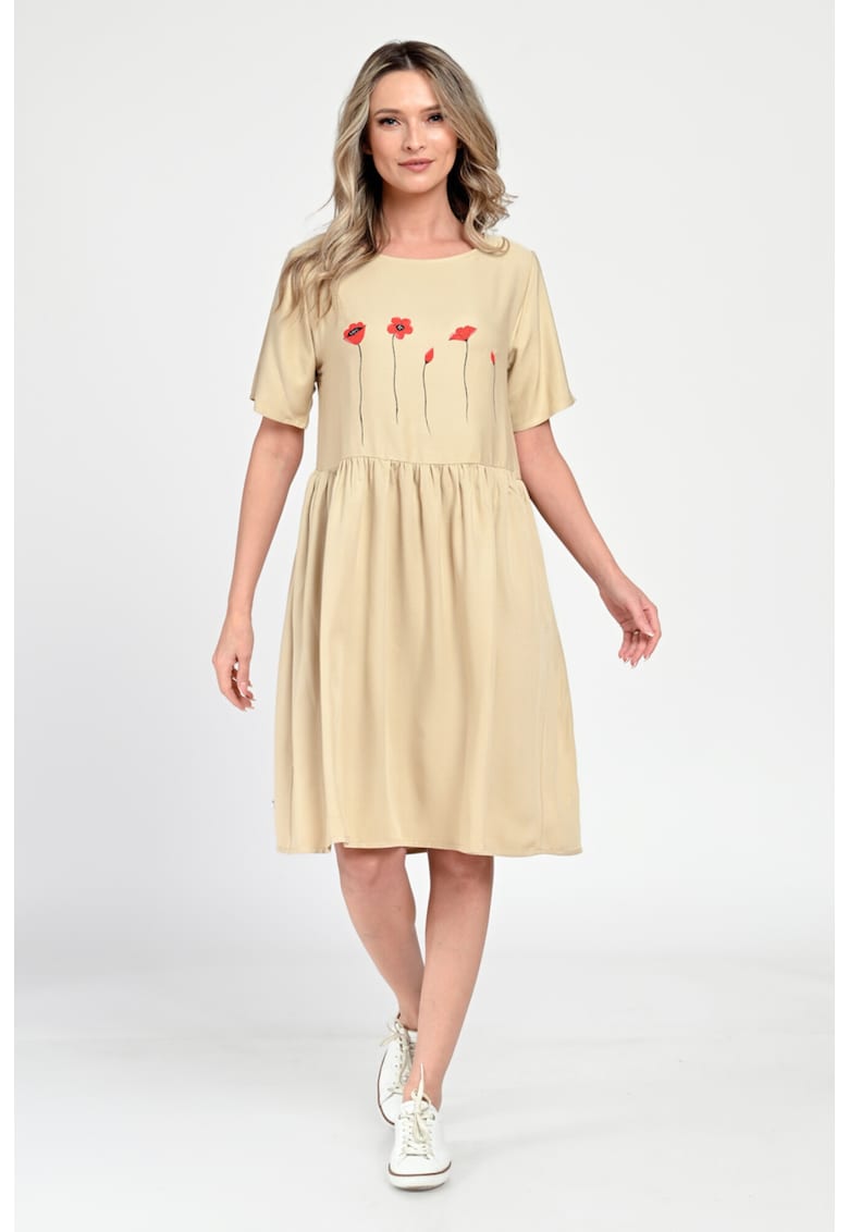 Rochie Medie Dama - Casual - Bej V308