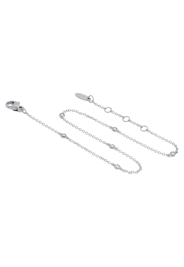 Bratara glezna ajustabila 22-25 - aur 18k - diamante naturale 0.10 ct - Argintiu