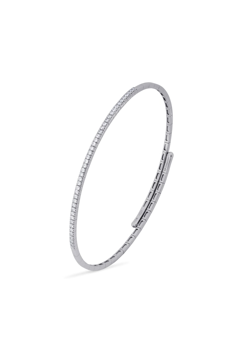 Bratara flexibila - aur 18k - diamante naturale 0.41 ct - Argintiu