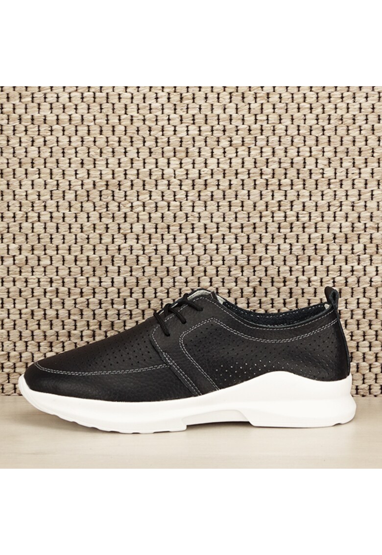 Pantofi piele naturala Angela negri M4 7690 - Negru