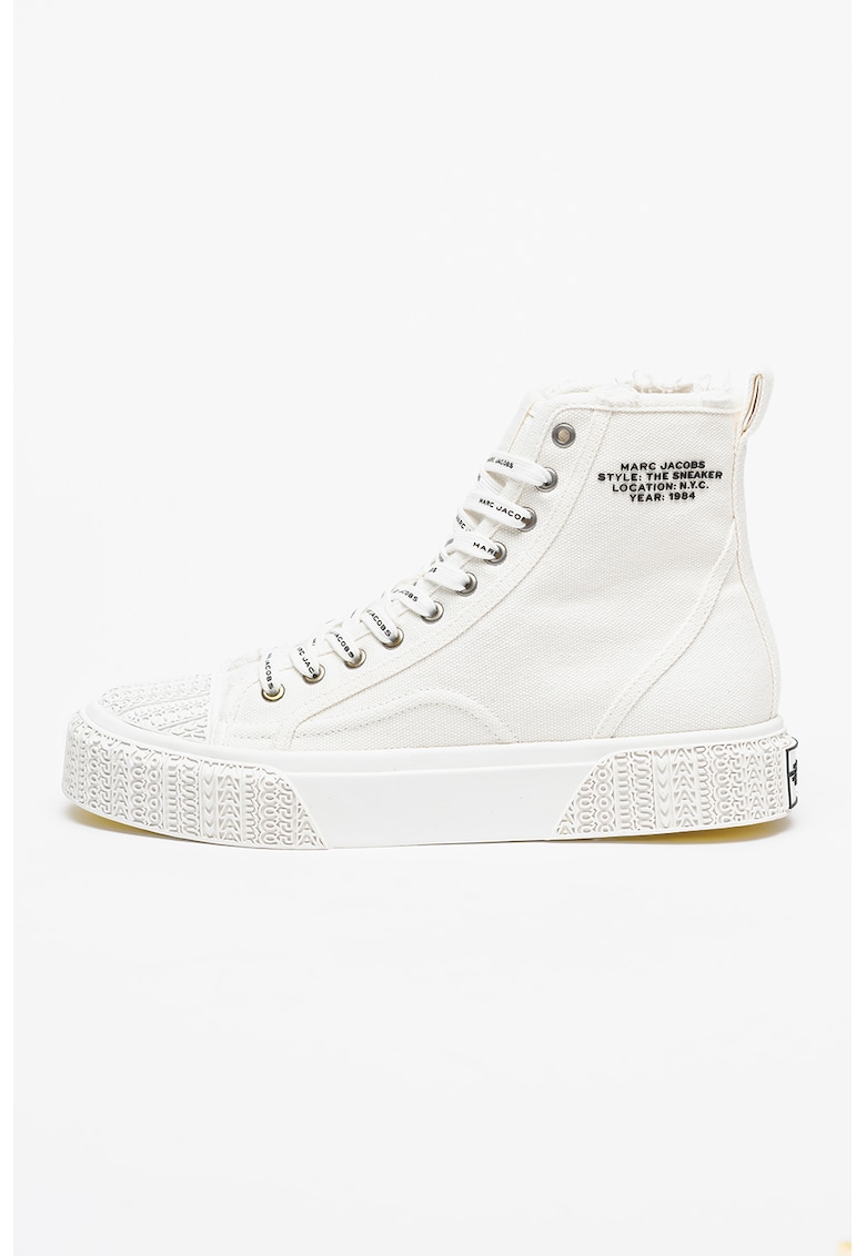 Tenisi high-top cu sireturi contrastante