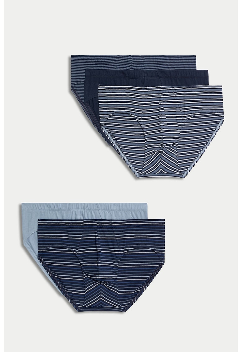 Set de chiloti din bumbac cu model in dungi - 5 Piese