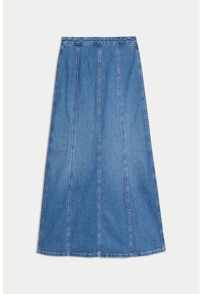 Fusta maxi din denim cu croiala evazata