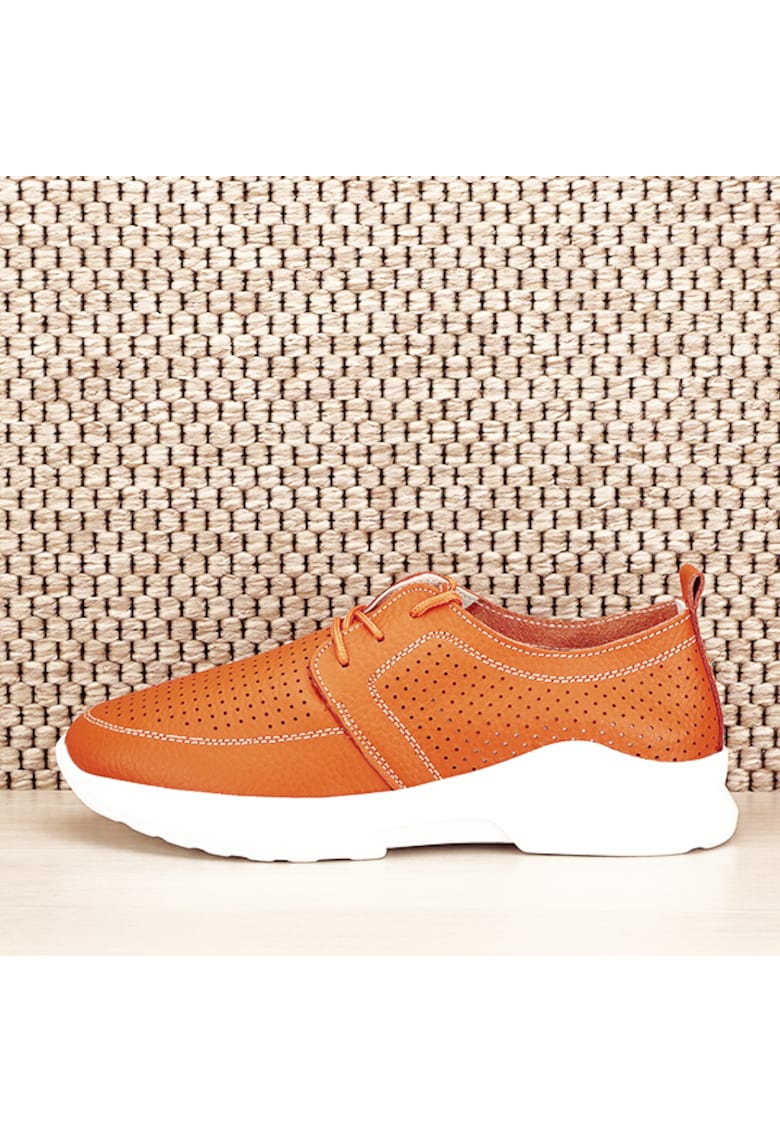 Pantofi piele naturala portocalii Angela M4 7681 Pantofi piele naturala portocalii Angela M4 7681