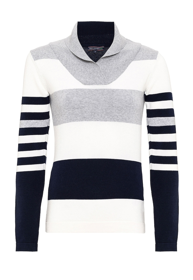 Pulover slim fit cu model in dungi