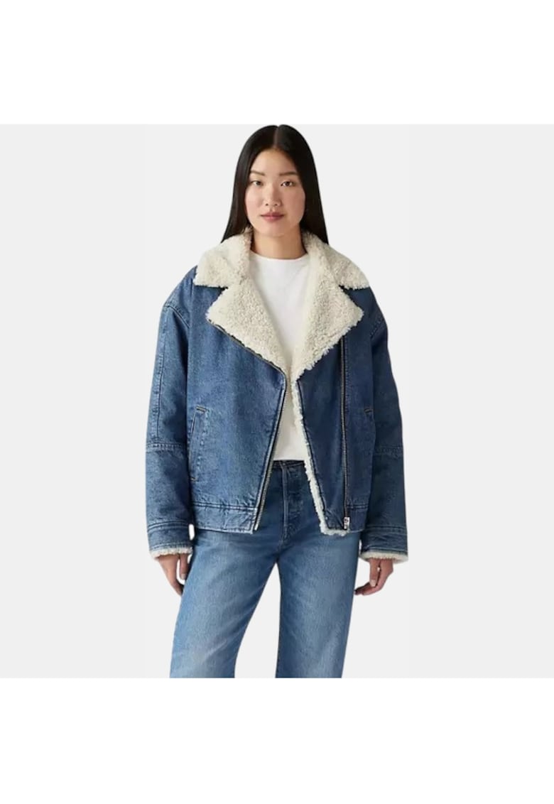 Jacheta dama Sherpa Flight - bumbac - albastru