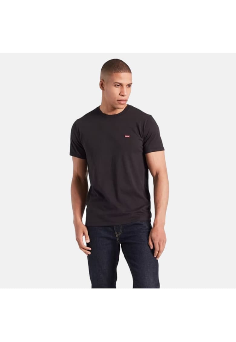 Tricou Barbati negru - bumbac - potrivire normala -