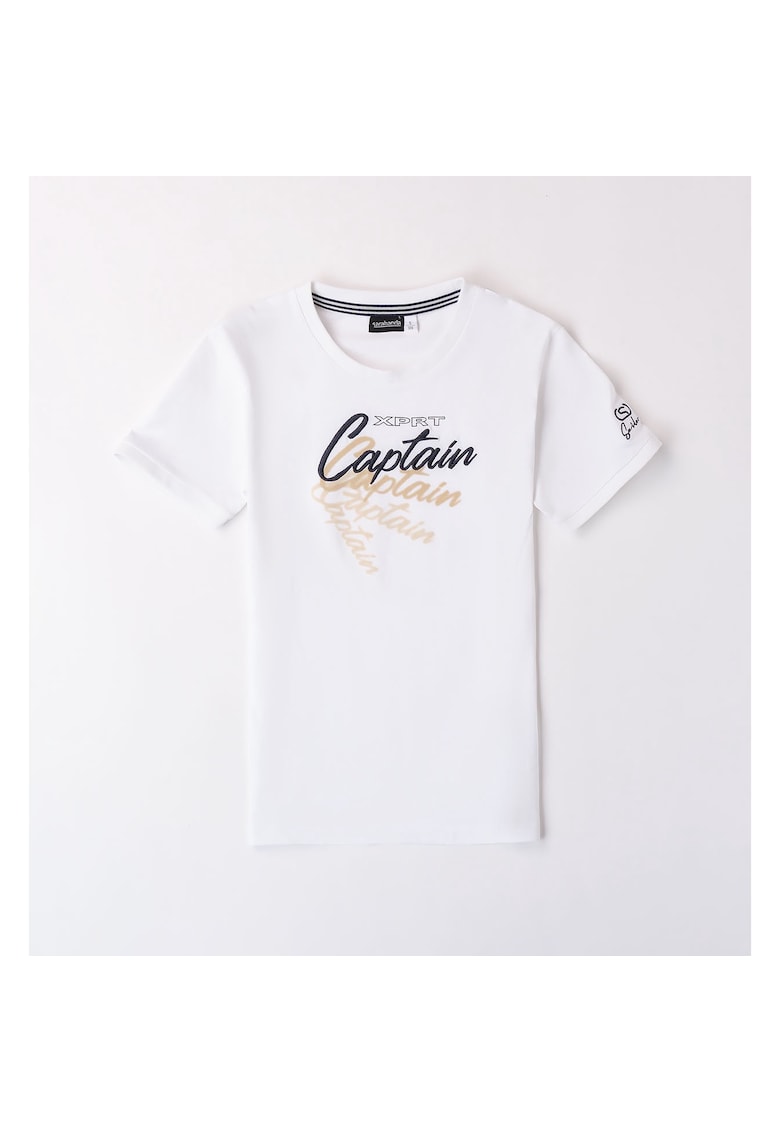 Tricou text brodat pentru baiat - 0.8739 - Alb natur