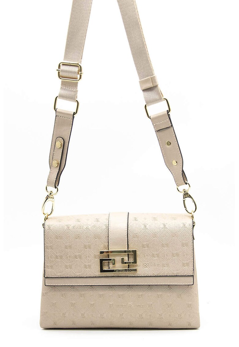 Geanta crossbody de piele ecologica - Maro nisip