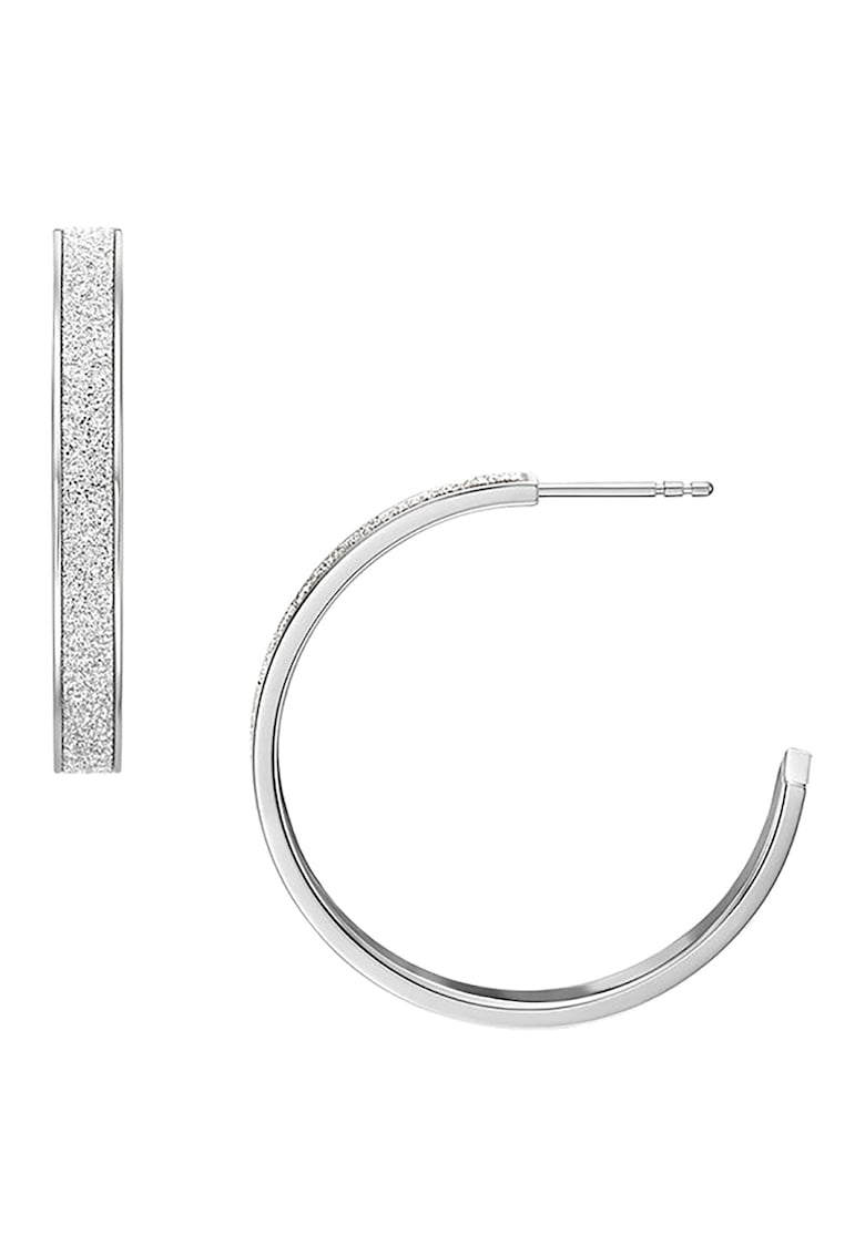 Cercei rotunzi si stralucitori - Argintiu