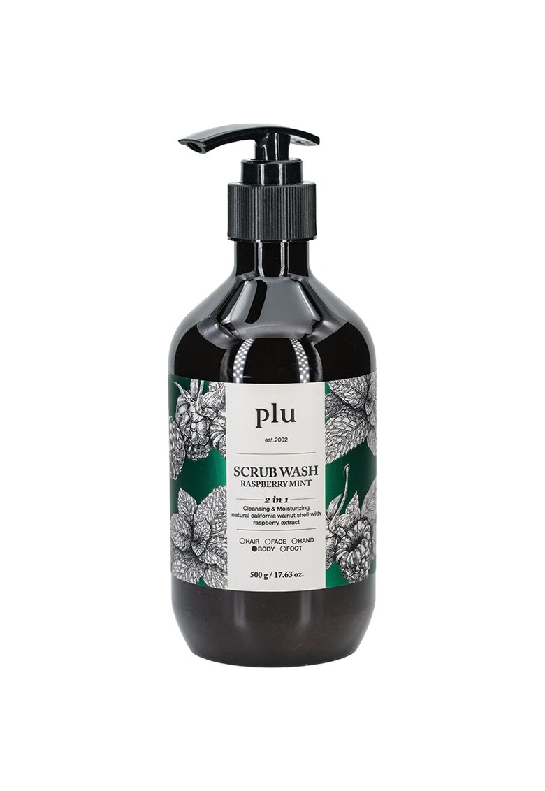 Scrub Wash Rasperry and Mint Gel de dus exfoliant cu extract de zmerura si menta 500 gr