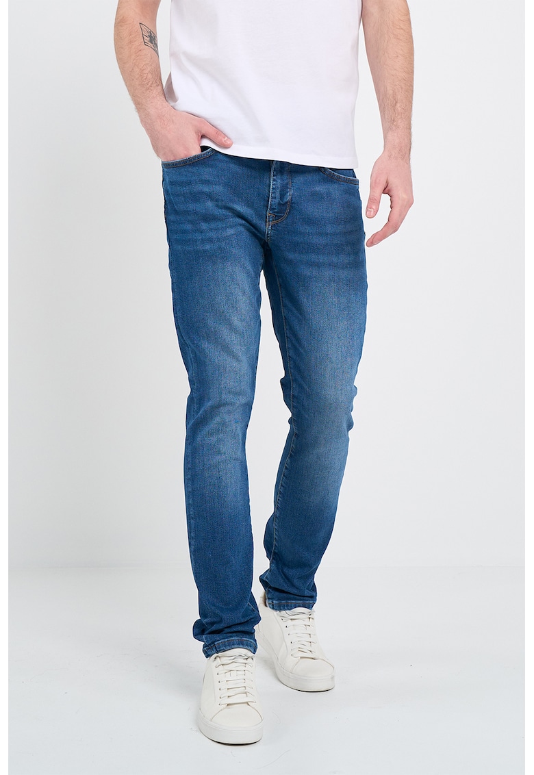 Blugi decolorati - Albastru