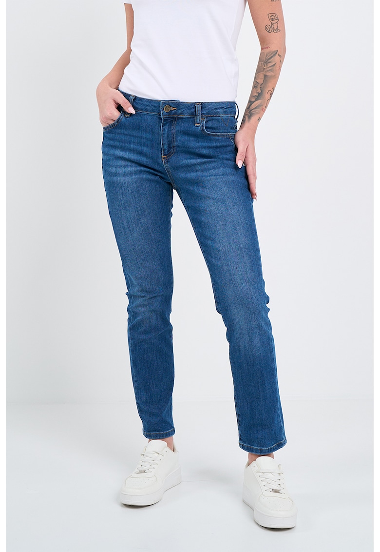 Blugi crop regular fit - Albastru