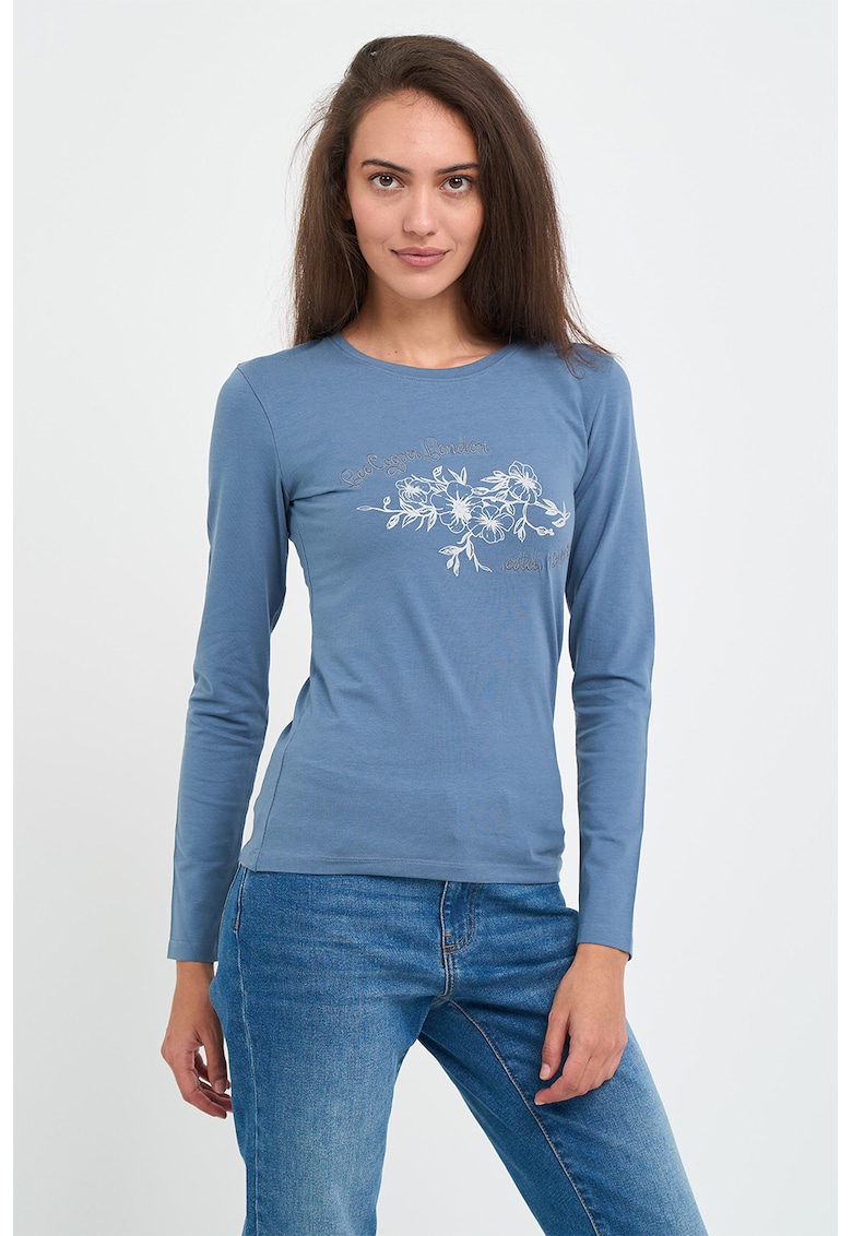 Bluza slim fit cu model floral