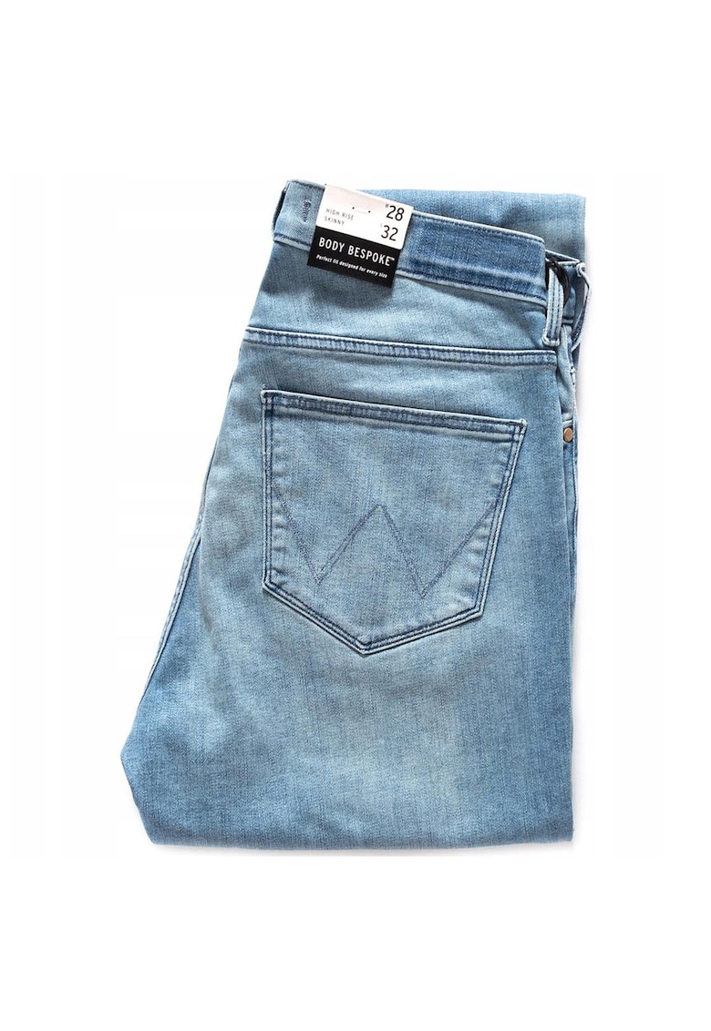 Blugi Dama - Skinny Cu Talie Inalta - W28 L32 US - Bumbac - Fermuar - Lungime - 5 Buzunare 2 Mari 2 Medii Externe 1 Mic Intern - Talie Inalta - Albastru