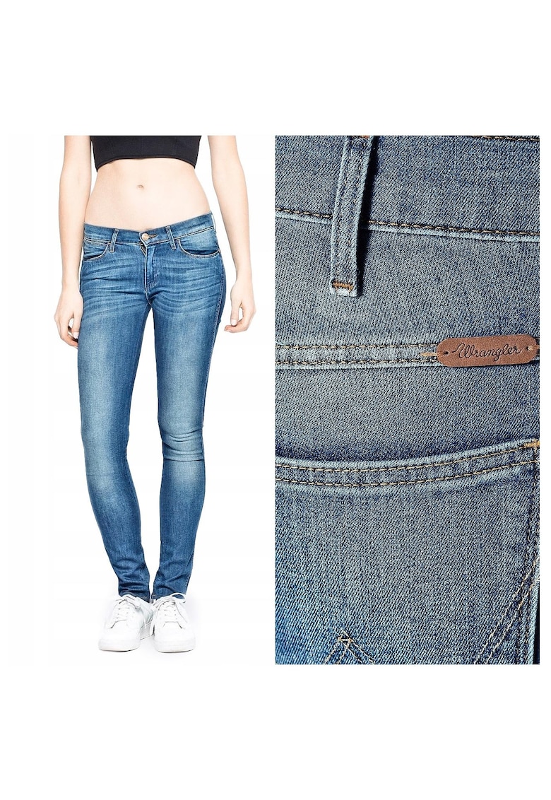 Blugi Dama - Corynn - W25 L34 - Bumbac - Fermoar - Lungi - Talie Medie - 5 Bunzuare - High-Quality - Albastru