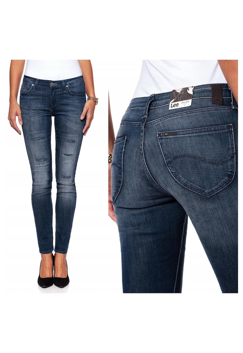 Blugi Dama - Scarlett - W26 L33 - Bumbac - Fermoar - Lungi - Talie Medie - 5 Bunzuare - High-Quality - Albastru