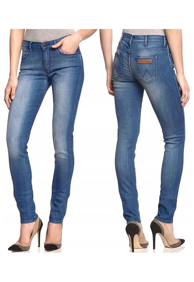 Blugi Dama - Corynn - W25 L32 - Bumbac - Fermoar - Lungi - Talie Medie - 5 Bunzuare - High-Quality - Albastru