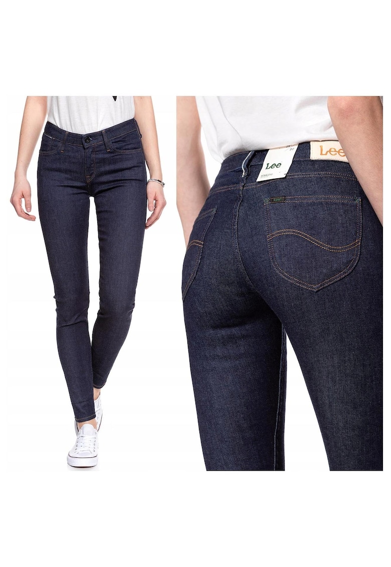 Blugi Dama - Scarlett - W24 L31 US - Bumbac - Zipper - Lung - 5 Buzunare 2 Mari 2 Medii Exterioare 1 Mic Interior - Talie Joasa - Albastru