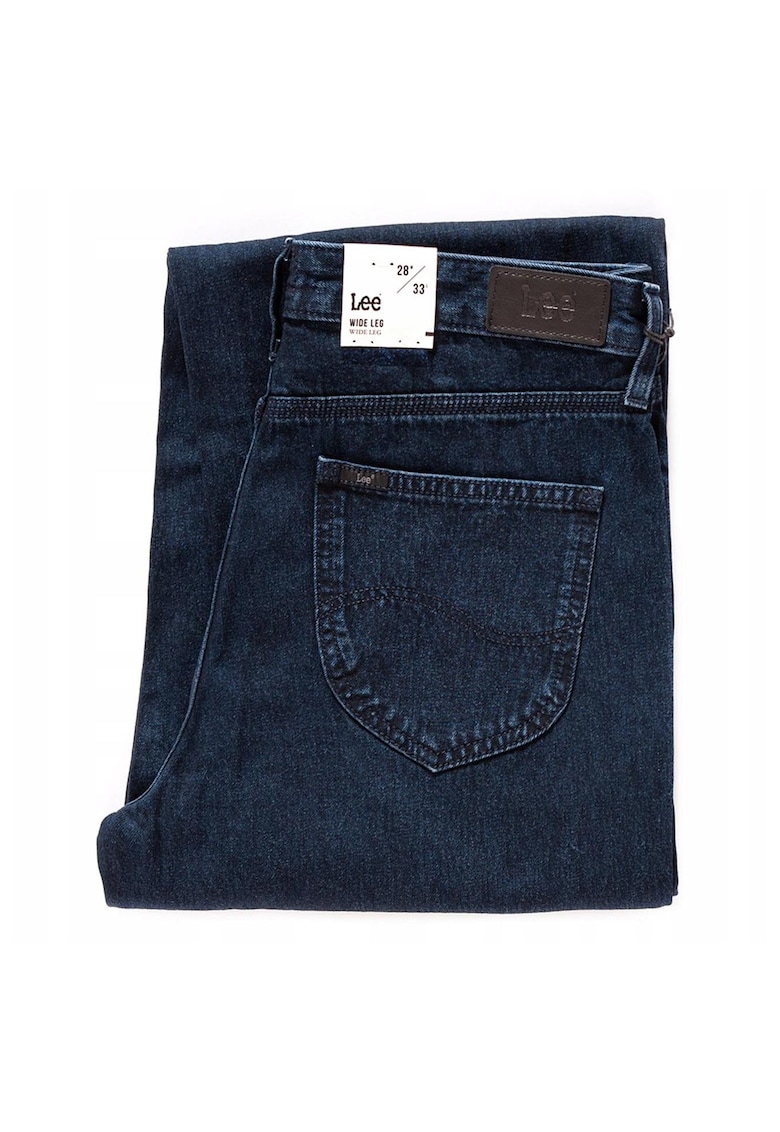 Blugi Dama -  Wide Leg 28/33 - Bumbac - Fermuar - Lung - 46 Buzunare 2 Mari 2 Medii Exterioare1 Mic Interior - Talie Inalta - Albastru