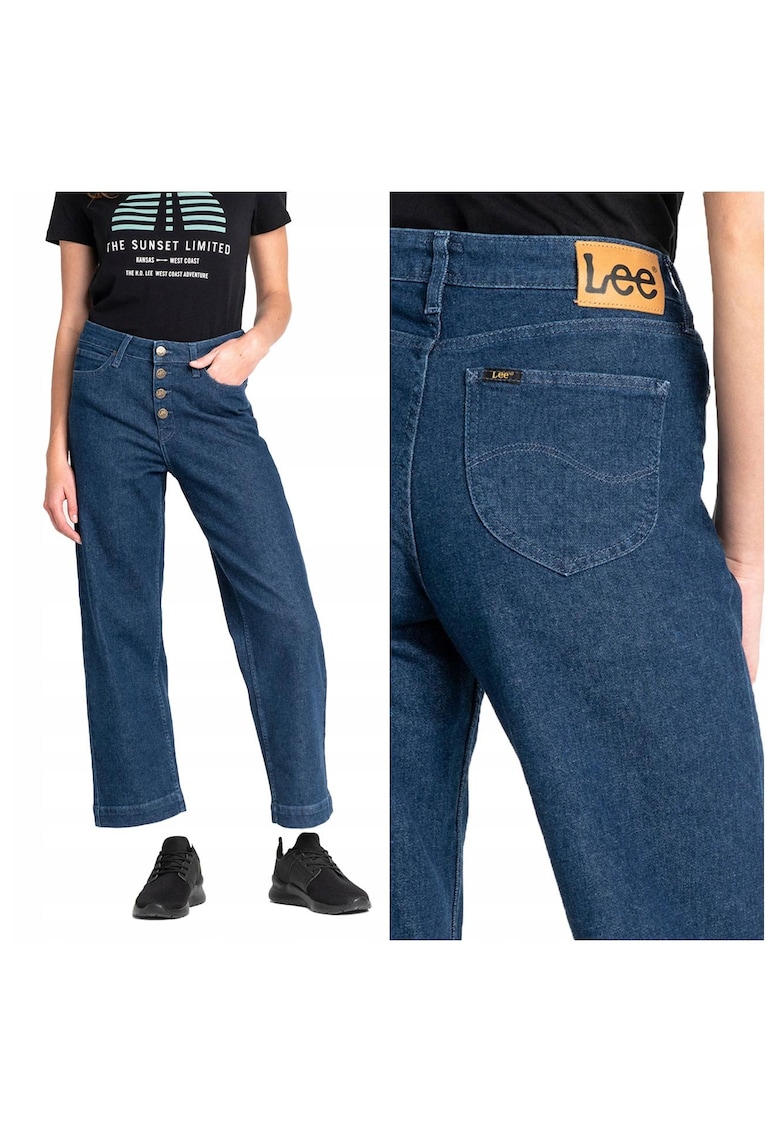 Blugi dama -  Wide Leg - 20296-29 - Bumbac - Scurti - Regular fit - Denim - W27-L31 US - Albastru