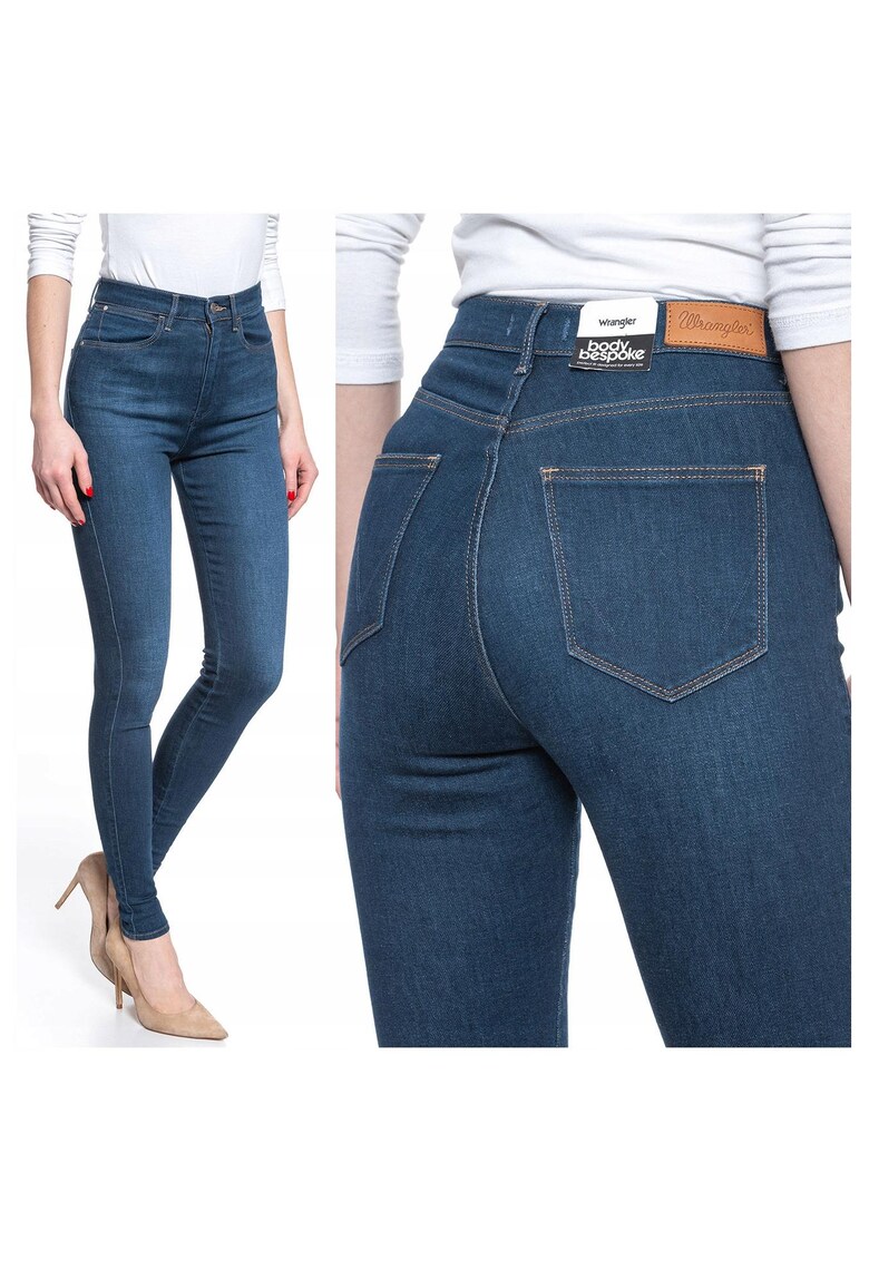 Blugi dama - Super High Skinny - 20956-184 - Bumbac - Lungi - Petite - Denim - W24-L32 US - Albastru