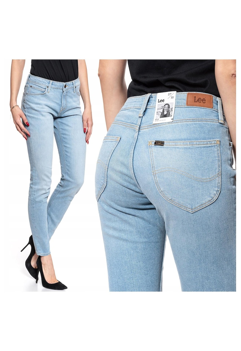 Blugi Dama -  Elly W24 L31 - Bumbac - Zipper - Scurti - 69 Buzunare 2 Mari 2 Medii Externe1 Mic Intern - Talie Joasa - Albastru