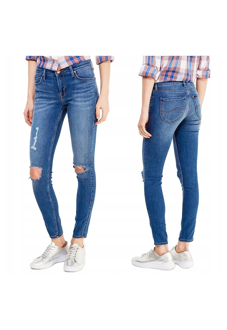Blugi Dama - Jodee - W28-L33 US - Bumbac - Fermuar - Lung - 91 Buzunare 2 Mari 2 Medii Externe 1 Mic Intern - Talie Medie / Regulata - Albastru