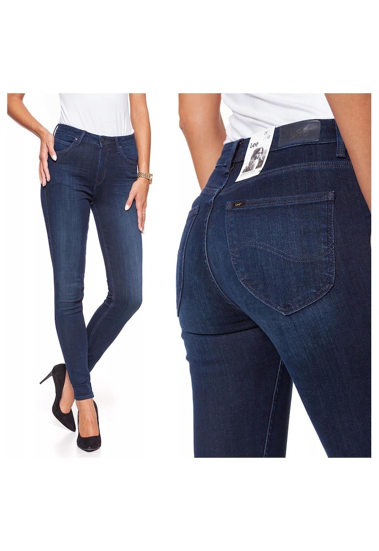 Blugi Dama - Scarlett High - W24 L31 US - Bumbac - Zipper - Lung - 5 Buzunare 2 Mari 2 Medii Exterioare 1 Mic Interior - Talie Inalta - Albastru