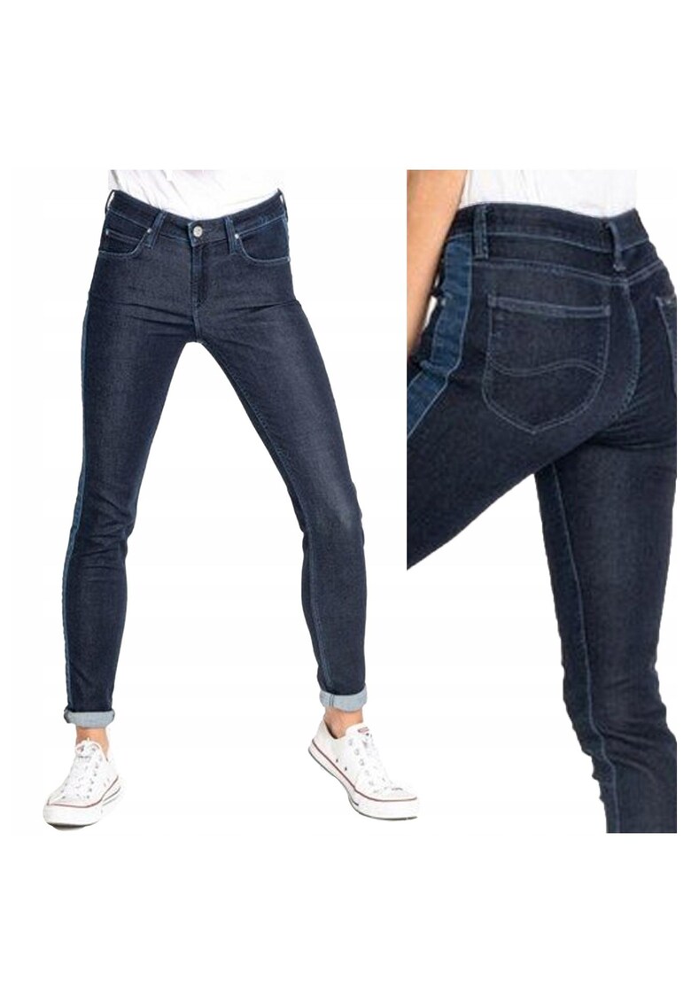 Blugi Dama - Scarlett Dressed W28 L33 - Bumbac - Fermuar - Lung - 72 Buzunare 2 Mari 2 Medii Exterioare1 Mic Interior - Talie Regulara - Albastru