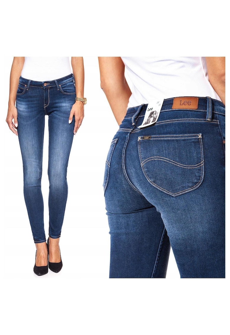 Blugi Dama - Scarlett - W24 L31 - Bumbac - Fermoar - Lungi - Talie Medie - 5 Bunzuare - High-Quality - Albastru