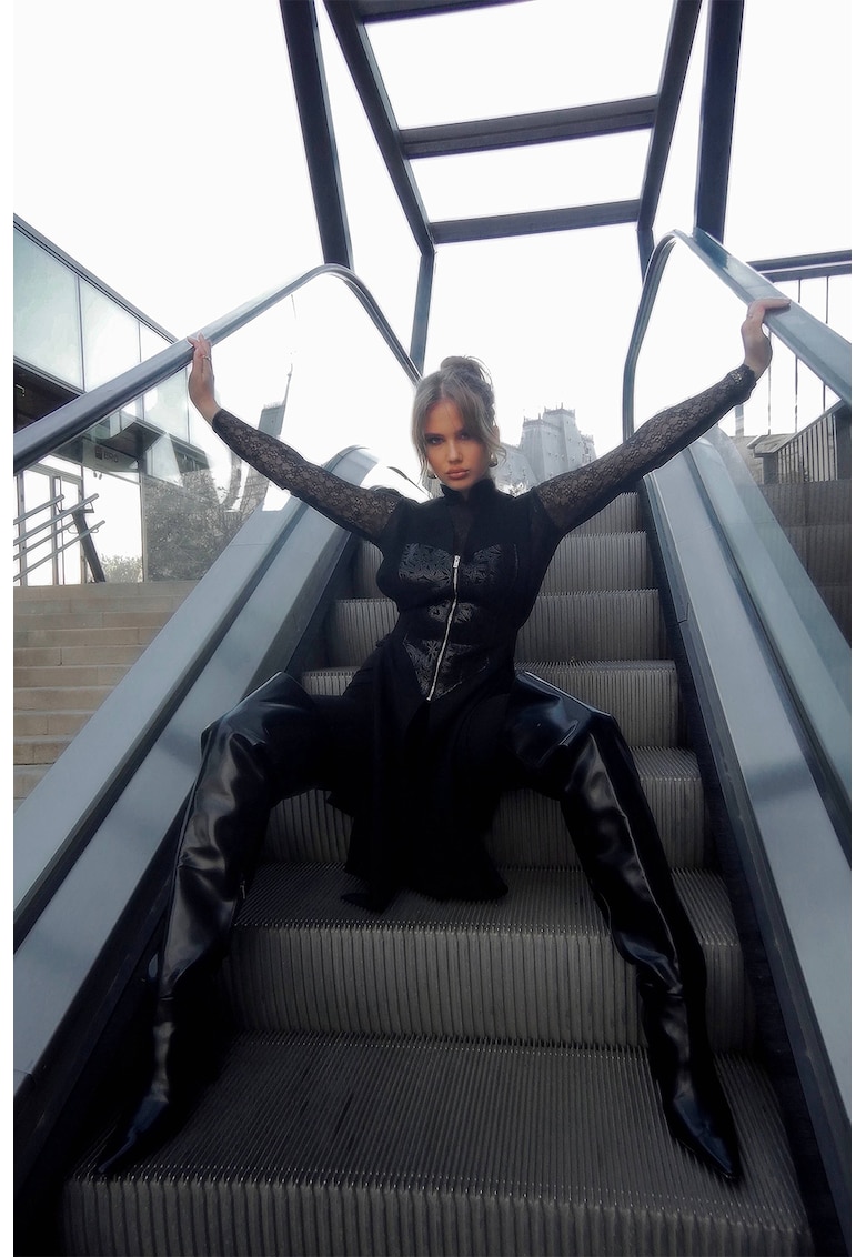 Vesta din amestec de lana cu fermoar