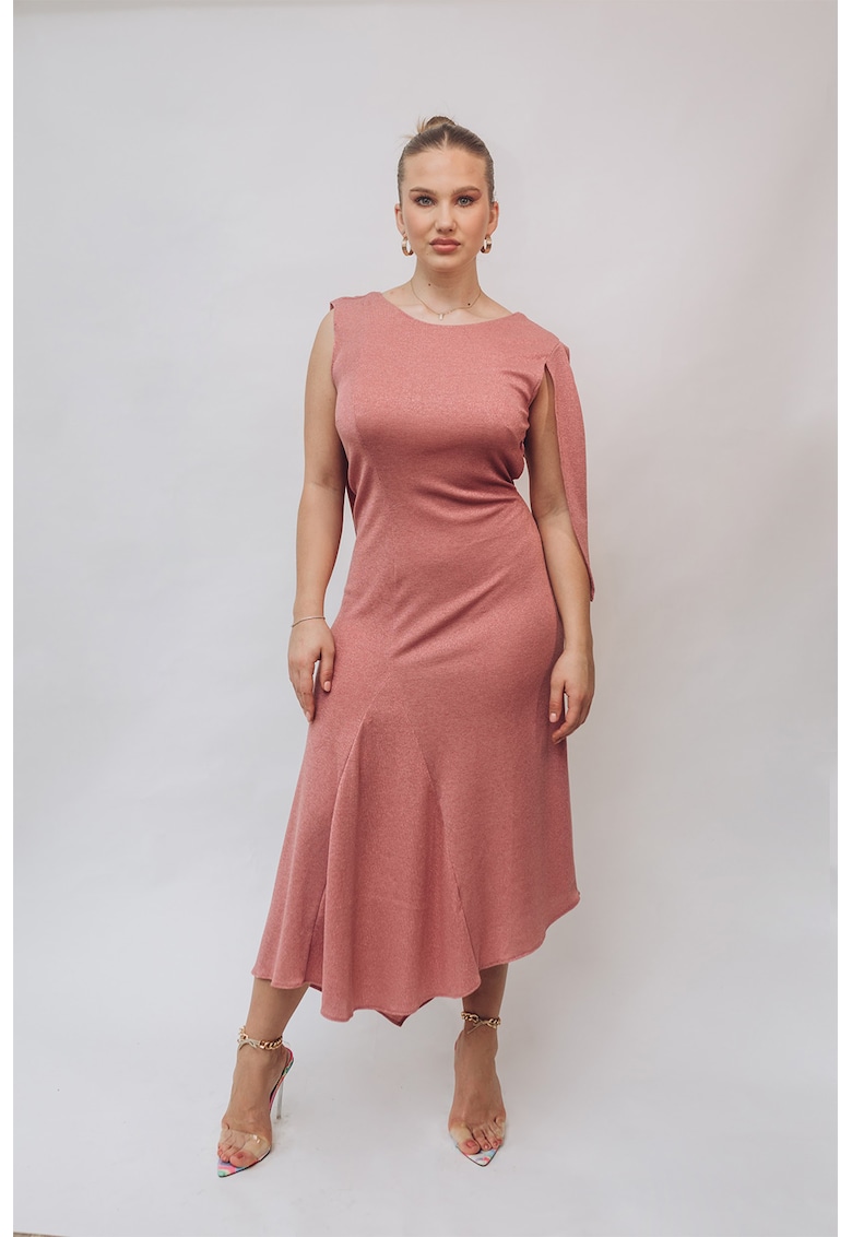 Rochie midi cu decupaj pe spate Rochie midi cu decupaj pe spate