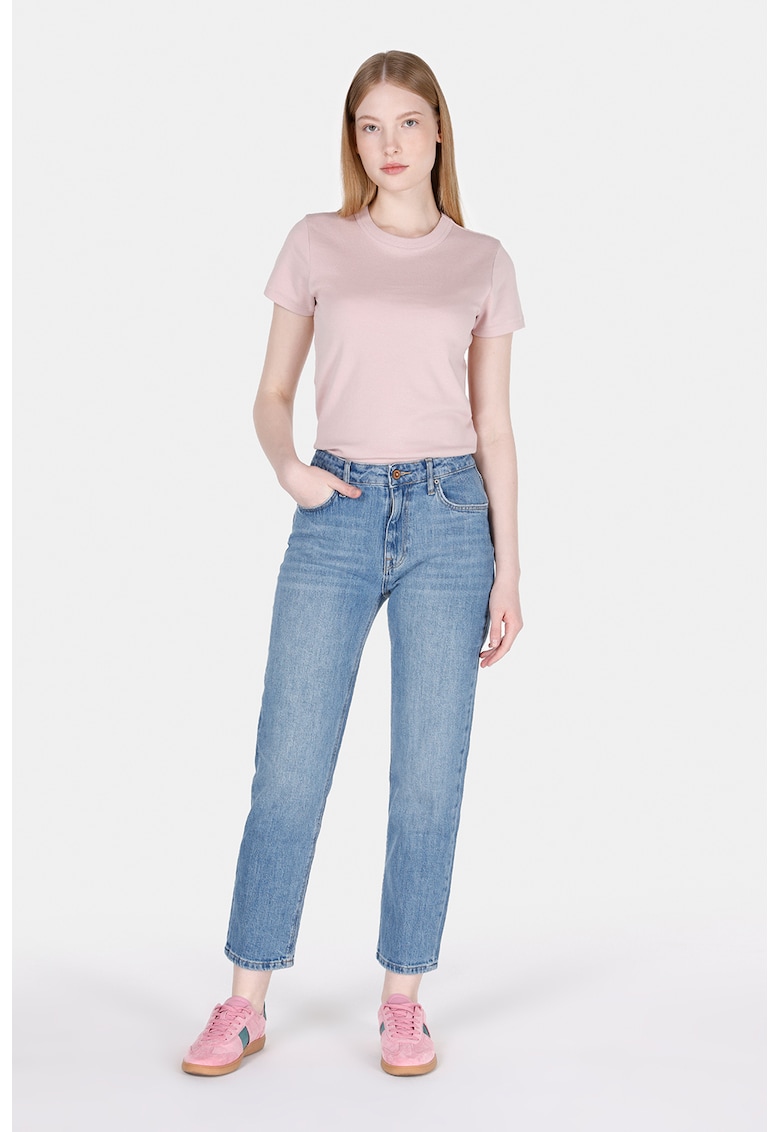 Blugi mom fit cu talie inalta